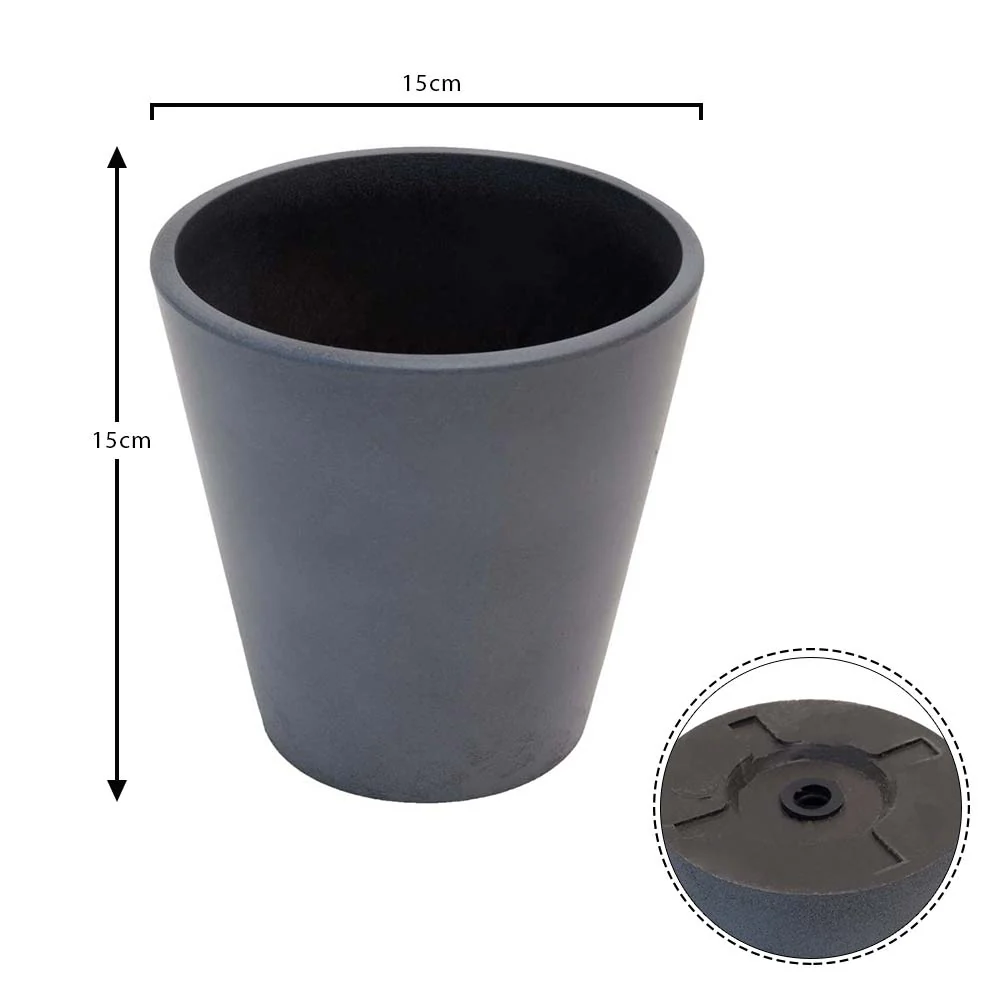 Garden Gray Resin Round Planter Pots For Outdoor - Image 2