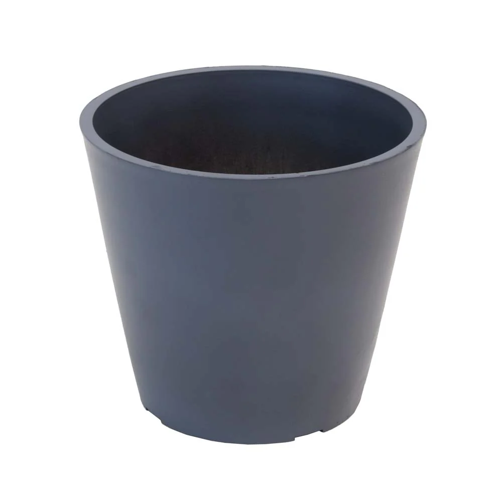 Garden Gray Resin Round Planter Pots For Outdoor - Image 5