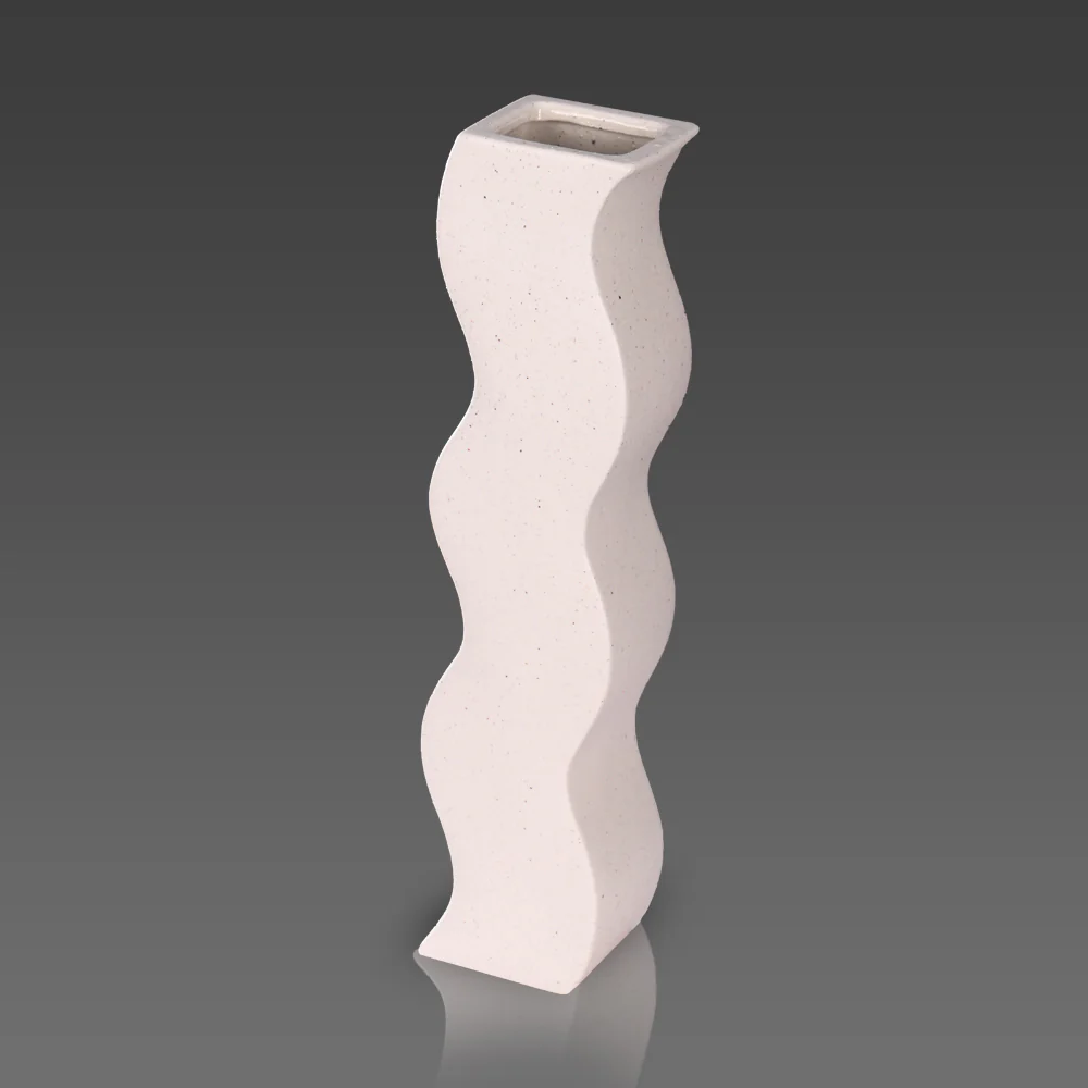 Geometric Wave Ceramic Vase - Image 3