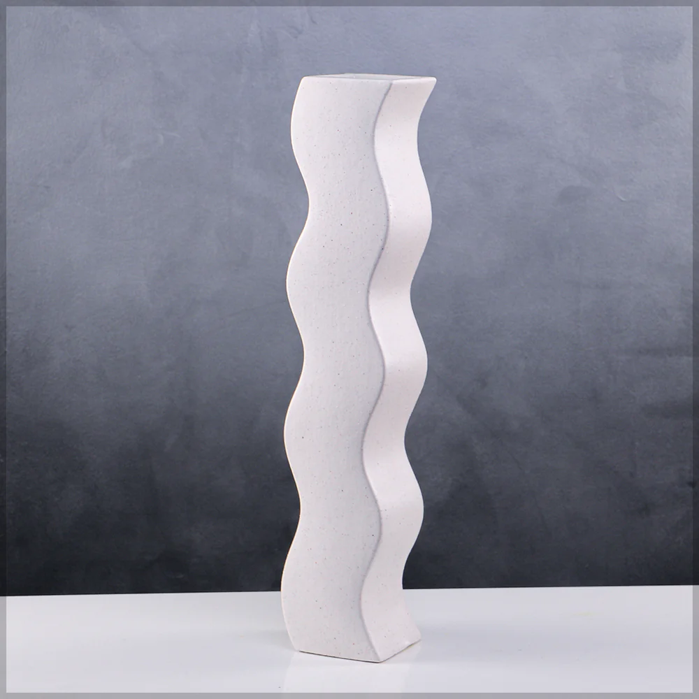 Geometric Wave Ceramic Vase - Image 4