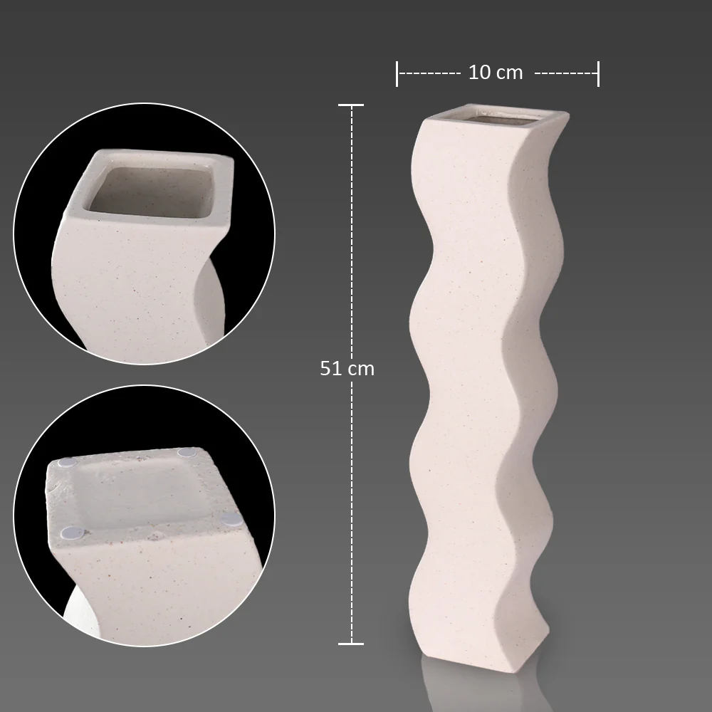 Geometric Wave Ceramic Vase - Image 5