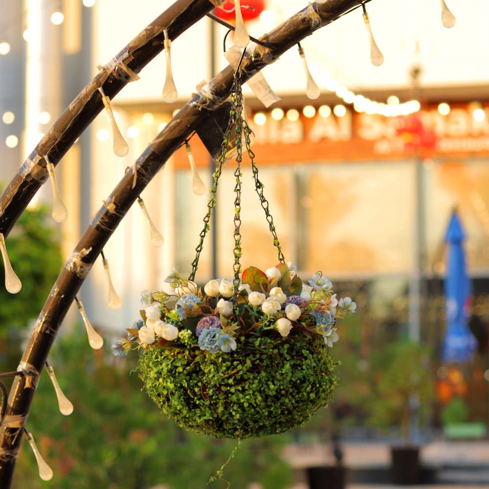 Hanging Coir Planter Basket With Iron Chain (Flowers not included) - Image 6