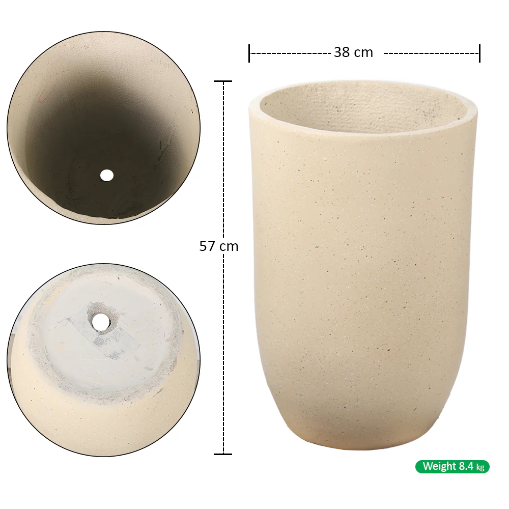 L-yellow Round Simple Concrete Vase - Image 5
