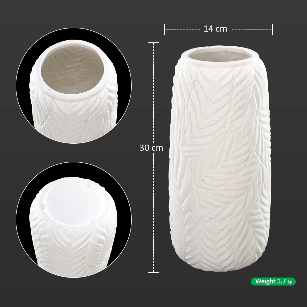 Leafy Design Ceramic Vase - Image 2