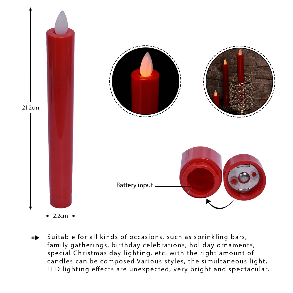 LED Tea Light Candle Red - Image 2