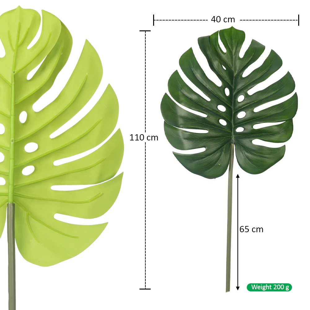 Lifelike Artificial Monstera Leaf Single Stem (without vase) - Image 2