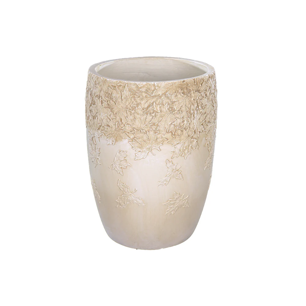 Maple Leaf Design Concrete Pot - Image 3