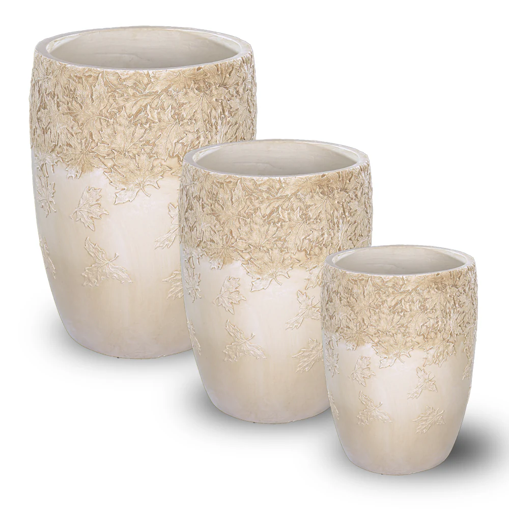 Maple Leaf Design Concrete Pot - Image 5