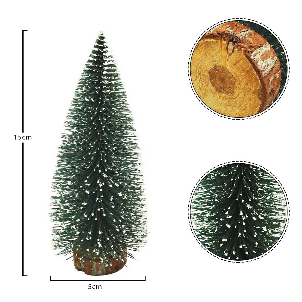 Mini Christmas Tree With Wooden Base per Pack/Piece ( other decoration items not included) - Image 6