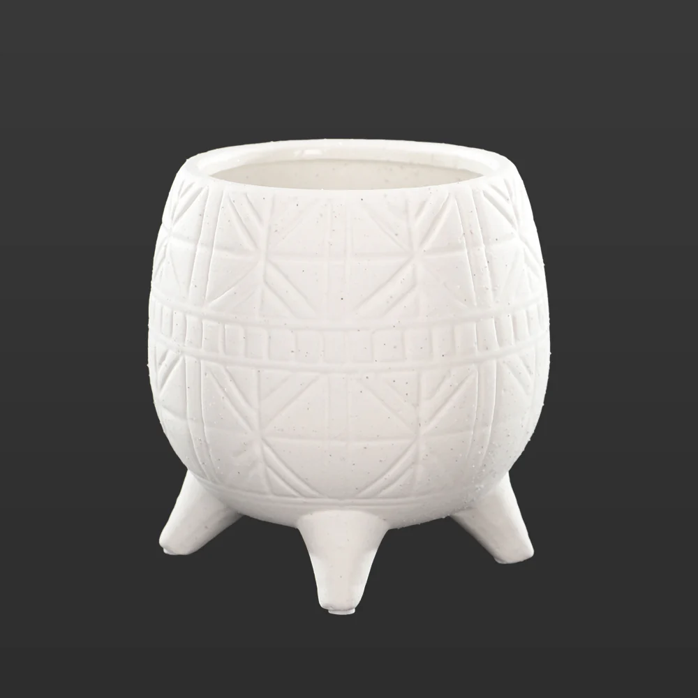 Minimalist Ceramic Footed Planter(Leaves ony included) - Image 2