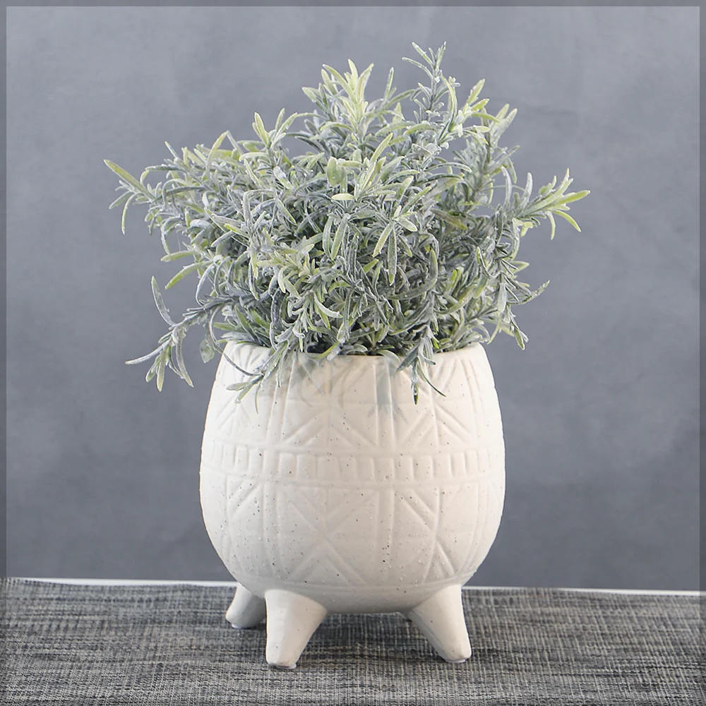 Minimalist Ceramic Footed Planter(Leaves ony included) - Image 4