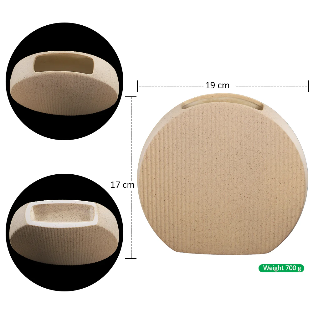 Minimalist Round Ceramic Vase - Image 6