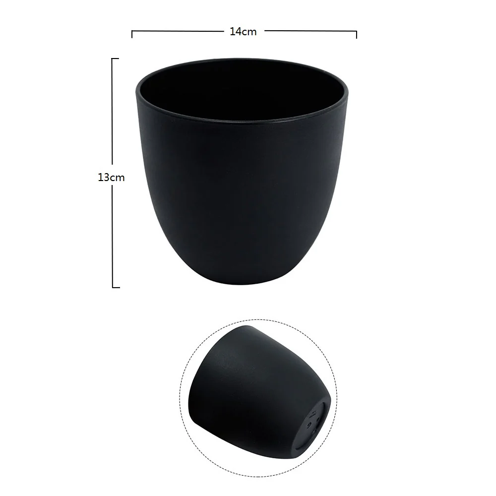 Modern Black Plastic Planters Pot - Image 2