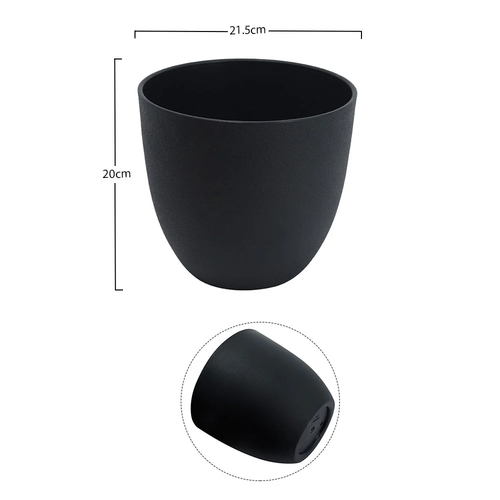 Modern Black Plastic Planters Pot - Image 5