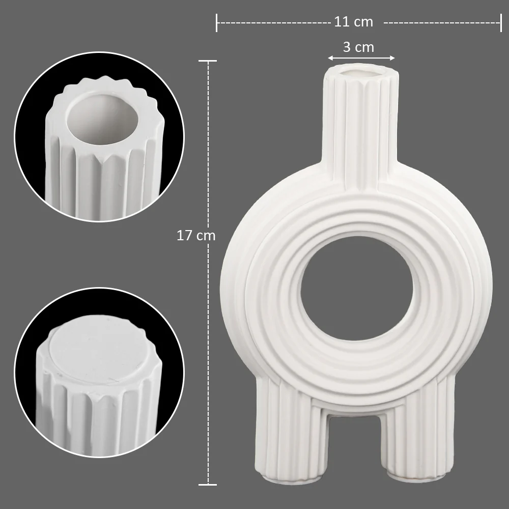 Modern Design White Table Top Ceramic Vase(Flower Not Included) - Image 3