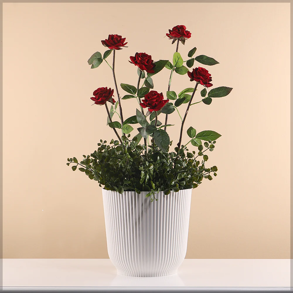 Modern Rib Design Plastic Pot - Image 12