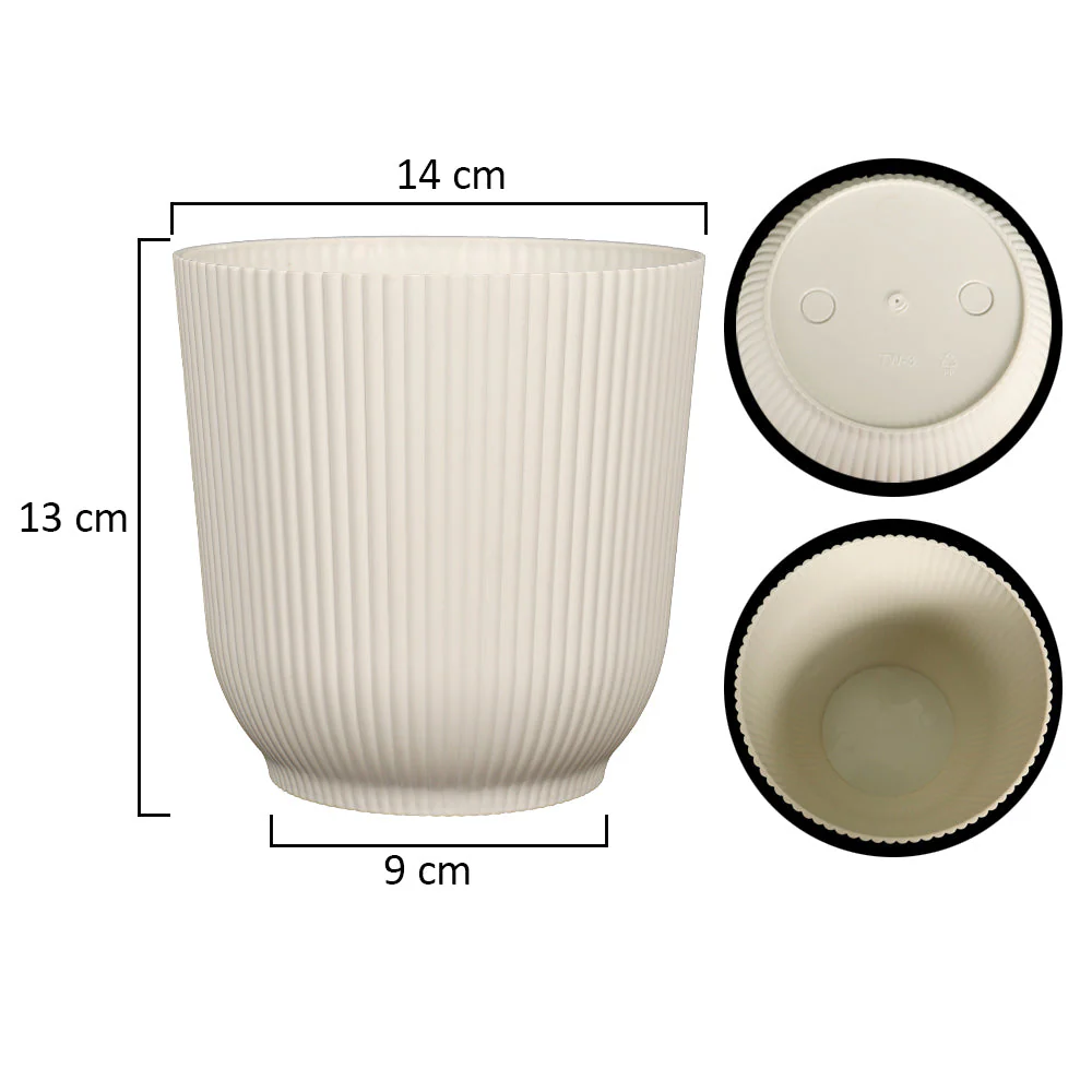 Modern Rib Design Plastic Pot - Image 2