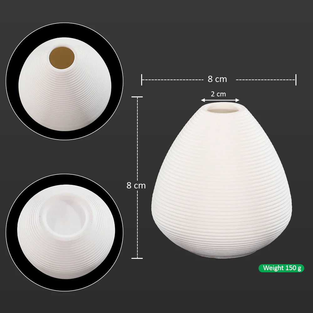 Modern Ribbed Ceramic Vase - Image 2