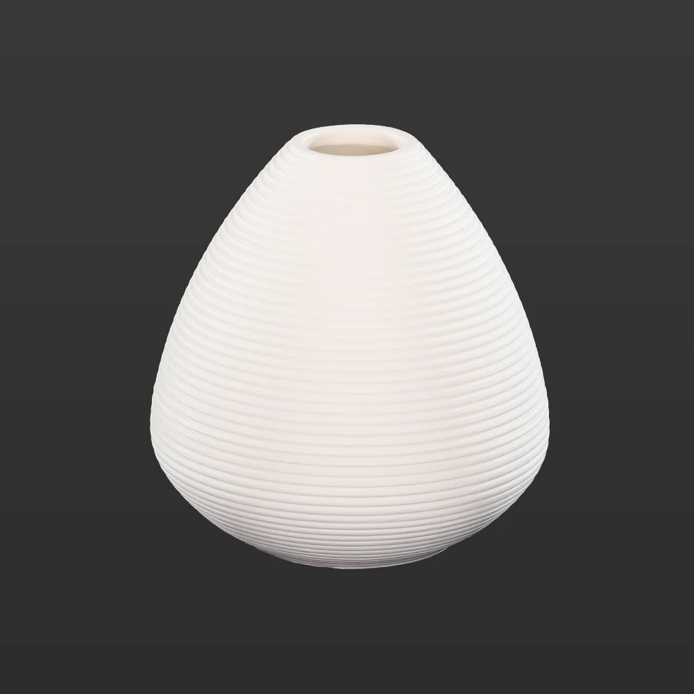 Modern Ribbed Ceramic Vase - Image 3