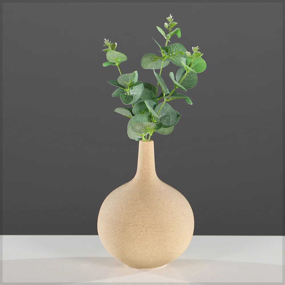 Modern Style Textured Striped Vase - Image 4