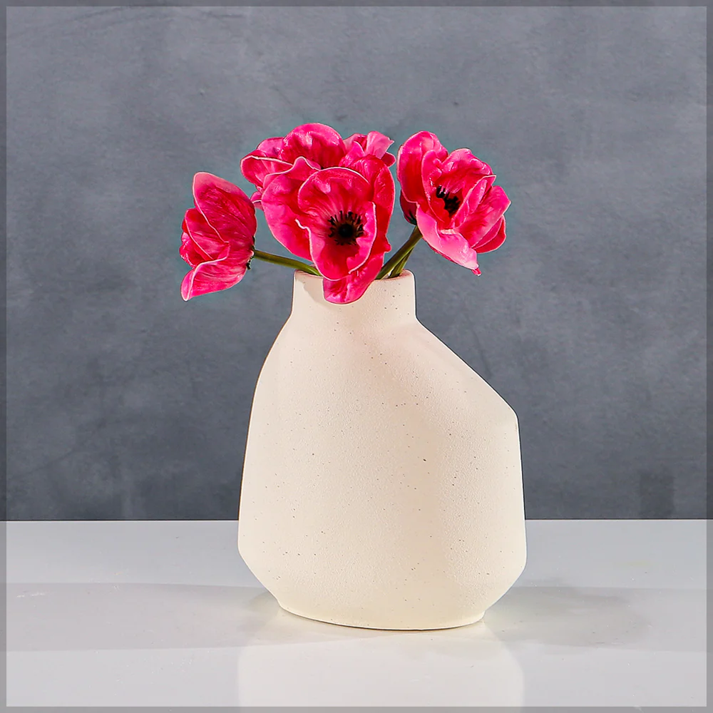 Modern Textured Ceramic Table Vase(Flower Not Included)