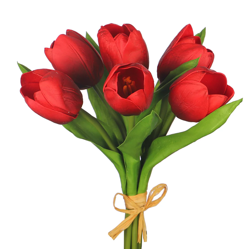 Single Bunch Natural Look Artificial Tulips (without glass vase) - Image 12
