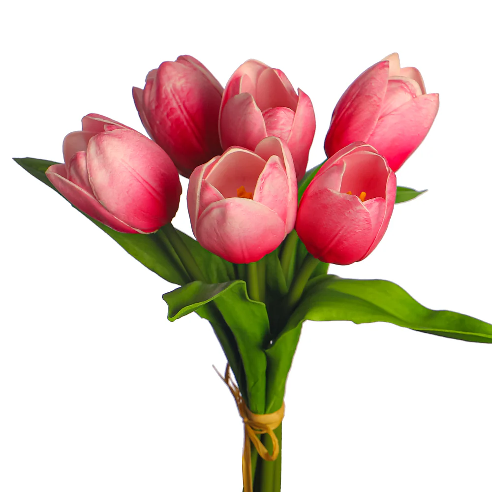 Single Bunch Natural Look Artificial Tulips (without glass vase) - Image 15