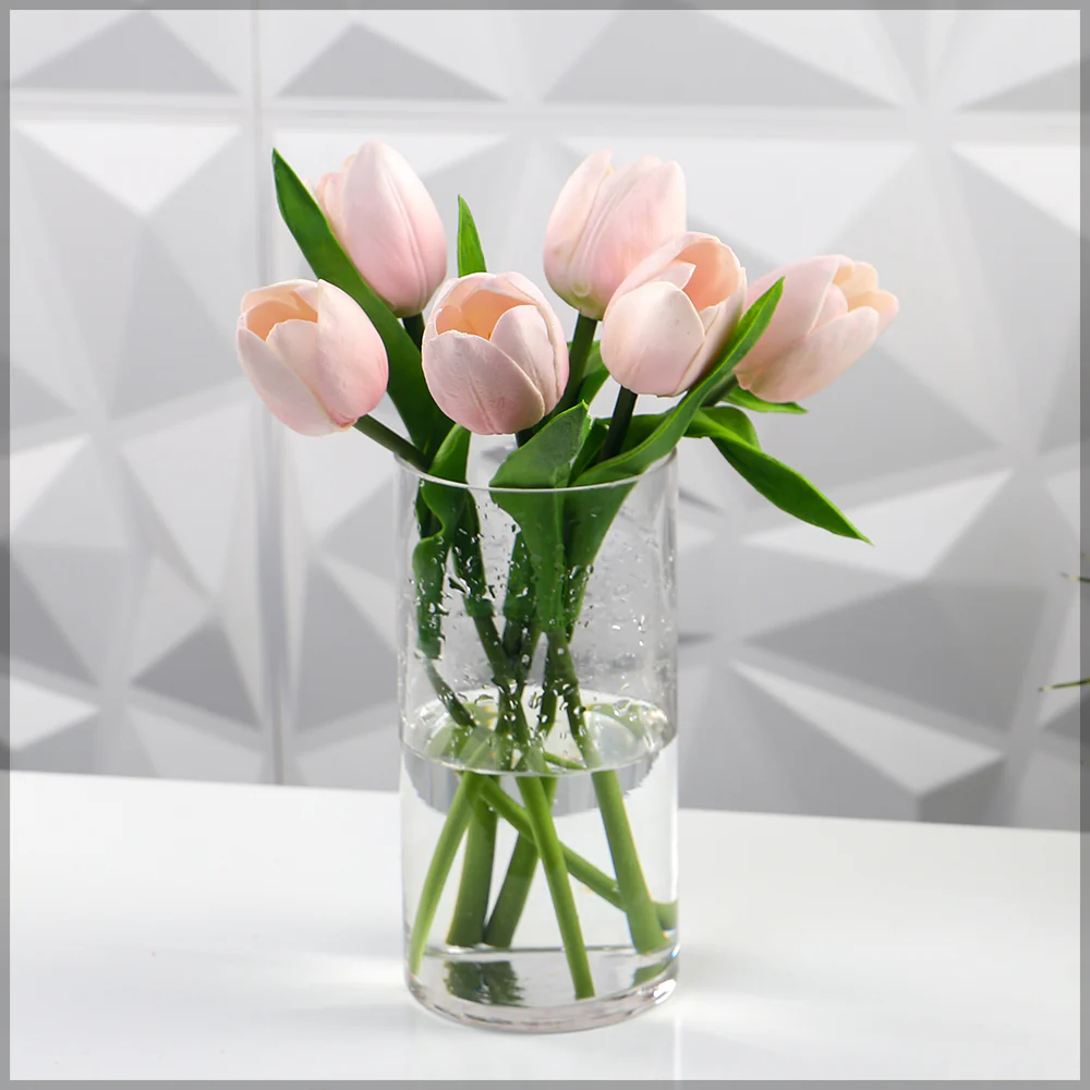 Single Bunch Natural Look Artificial Tulips (without glass vase) - Image 16