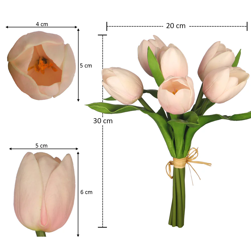 Single Bunch Natural Look Artificial Tulips (without glass vase) - Image 17