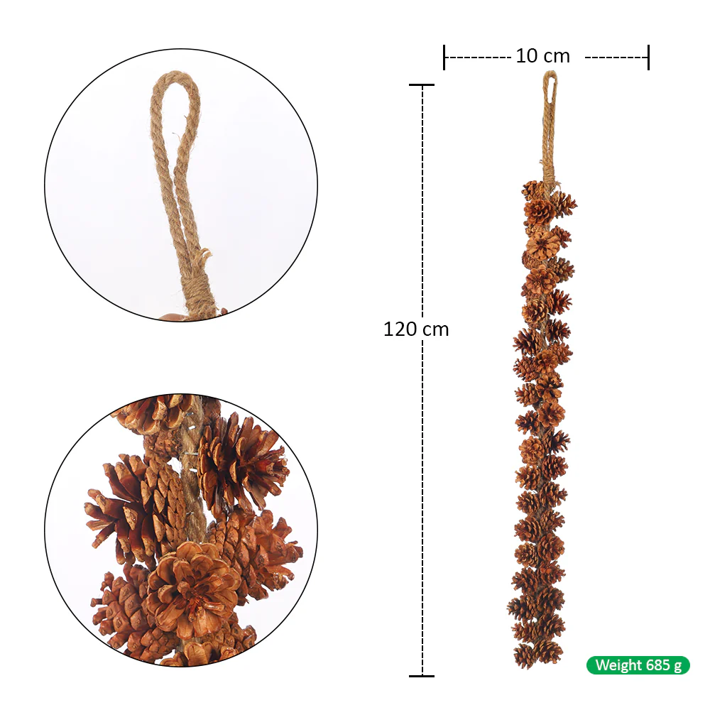 Natural Pinecone Hanging Garland - Image 2