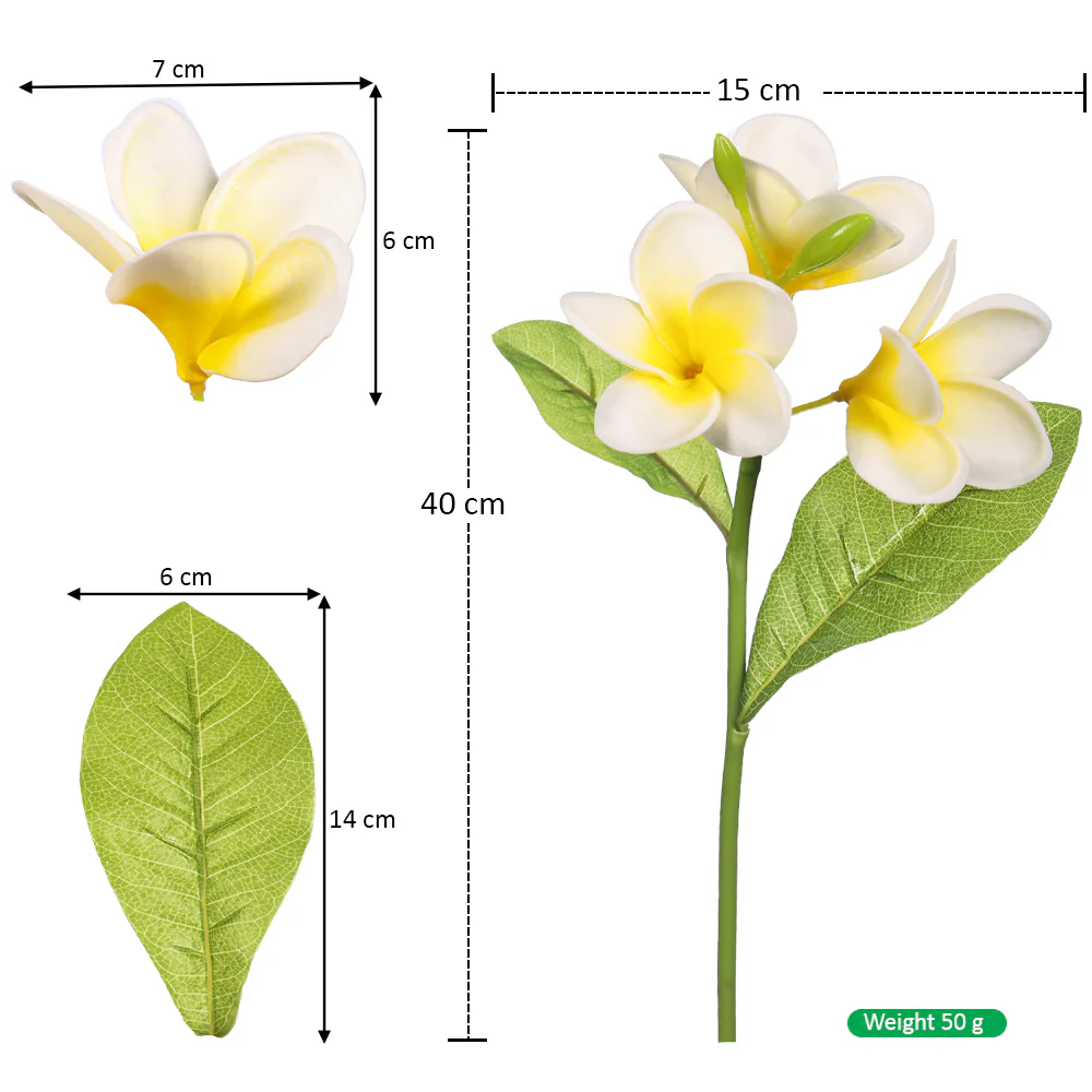 Nearly Natural Plumeria Single Stem Flower (without vase) - Image 6