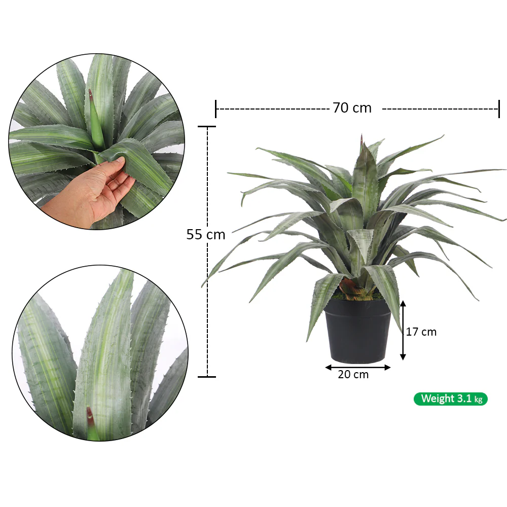 Nearly Natural Agave Plant(with black nursery pot) - Image 2
