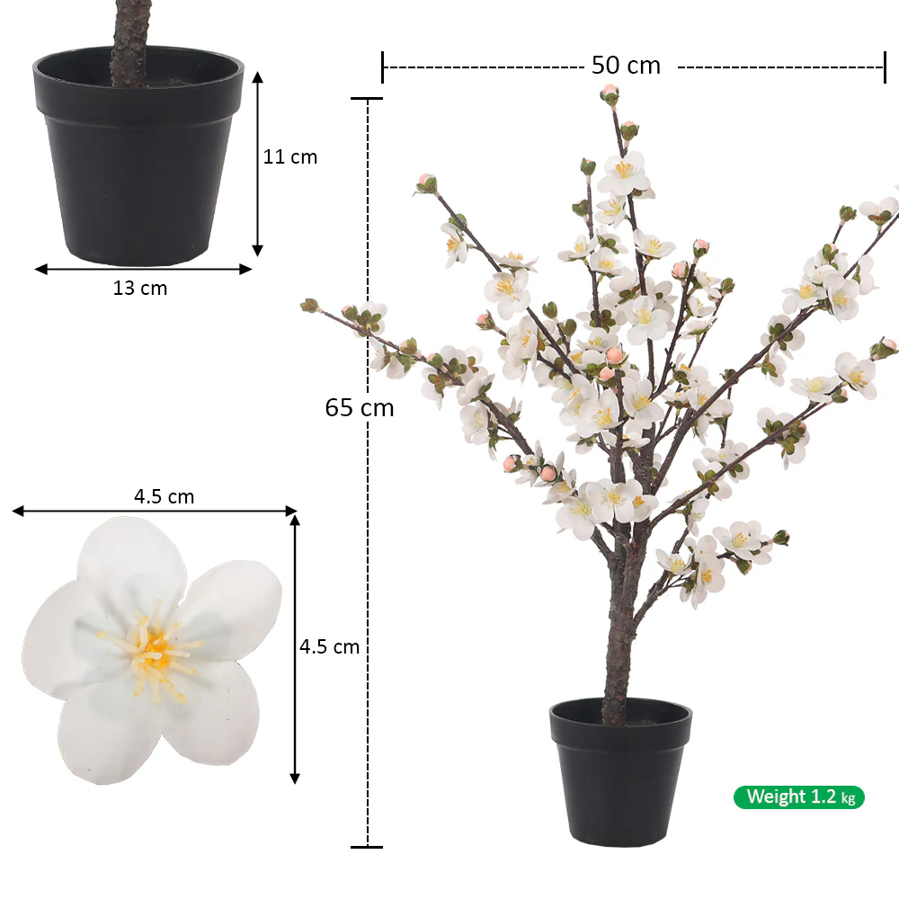 Nearly Natural Cherry Blossom Tree(with black nursery pot) - Image 5