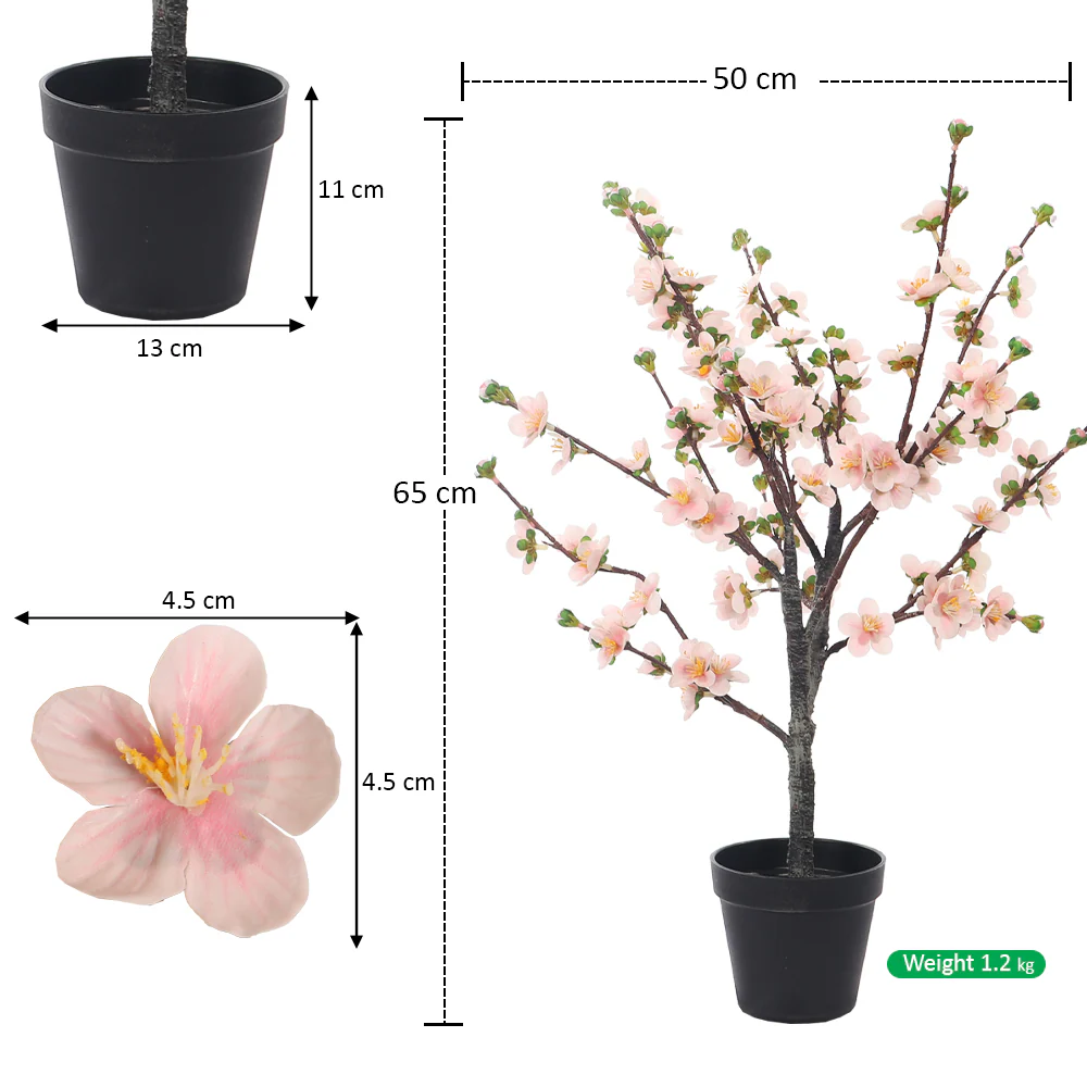 Nearly Natural Cherry Blossom Tree(with black nursery pot) - Image 8