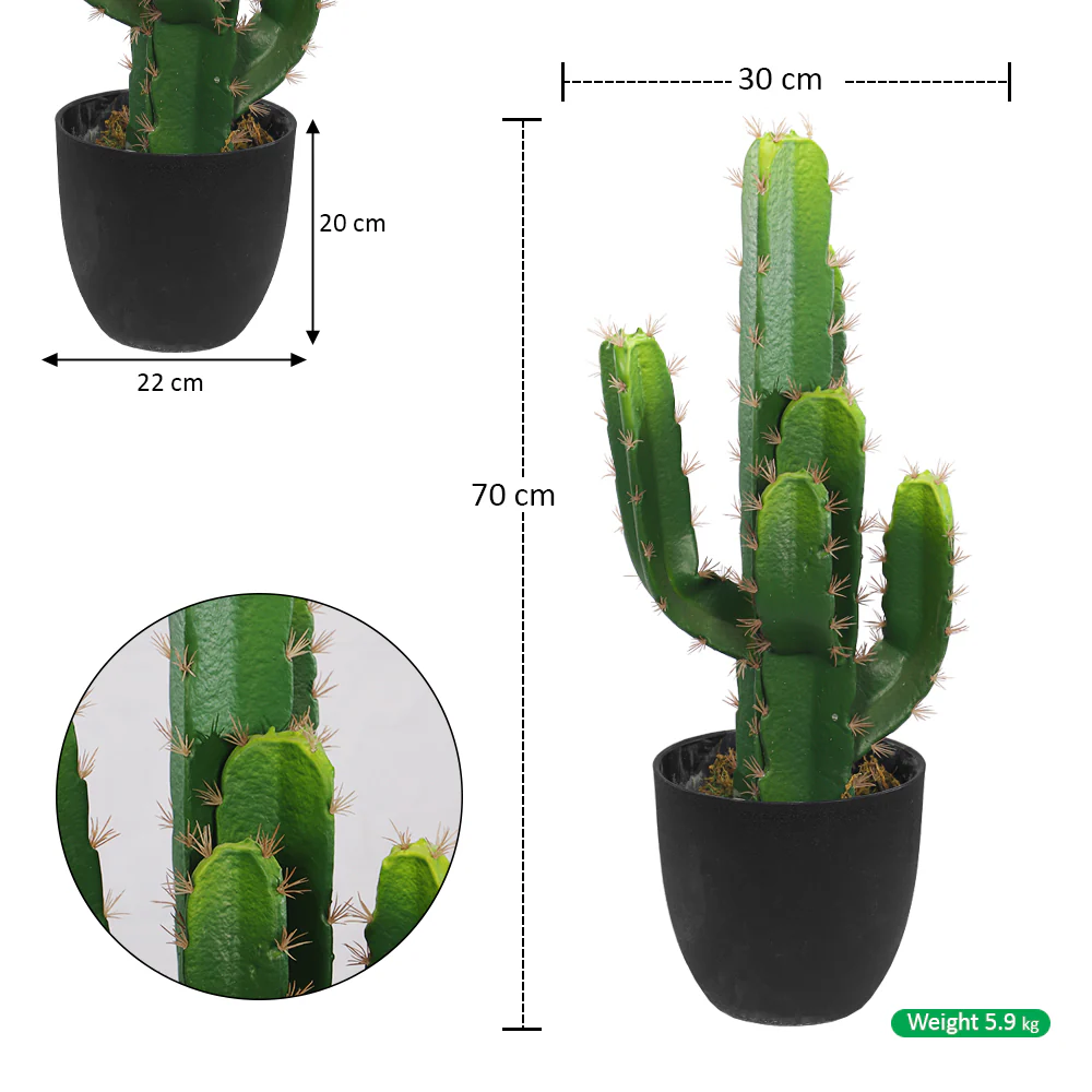 Nearly Natural Decorative Finger Cactus Plant(with black nursery pot) - Image 3