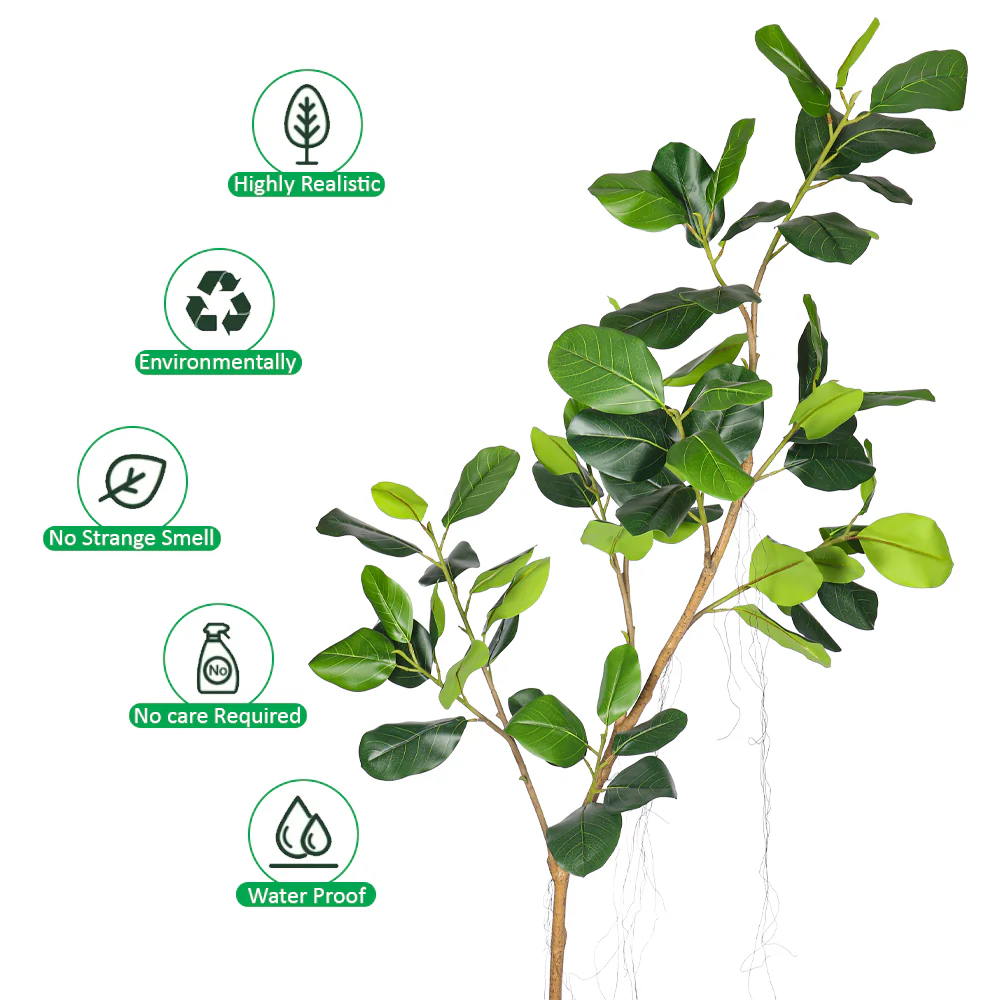 Nearly Natural Fiddle Plant 2m High(with black nursery pot) - Image 3