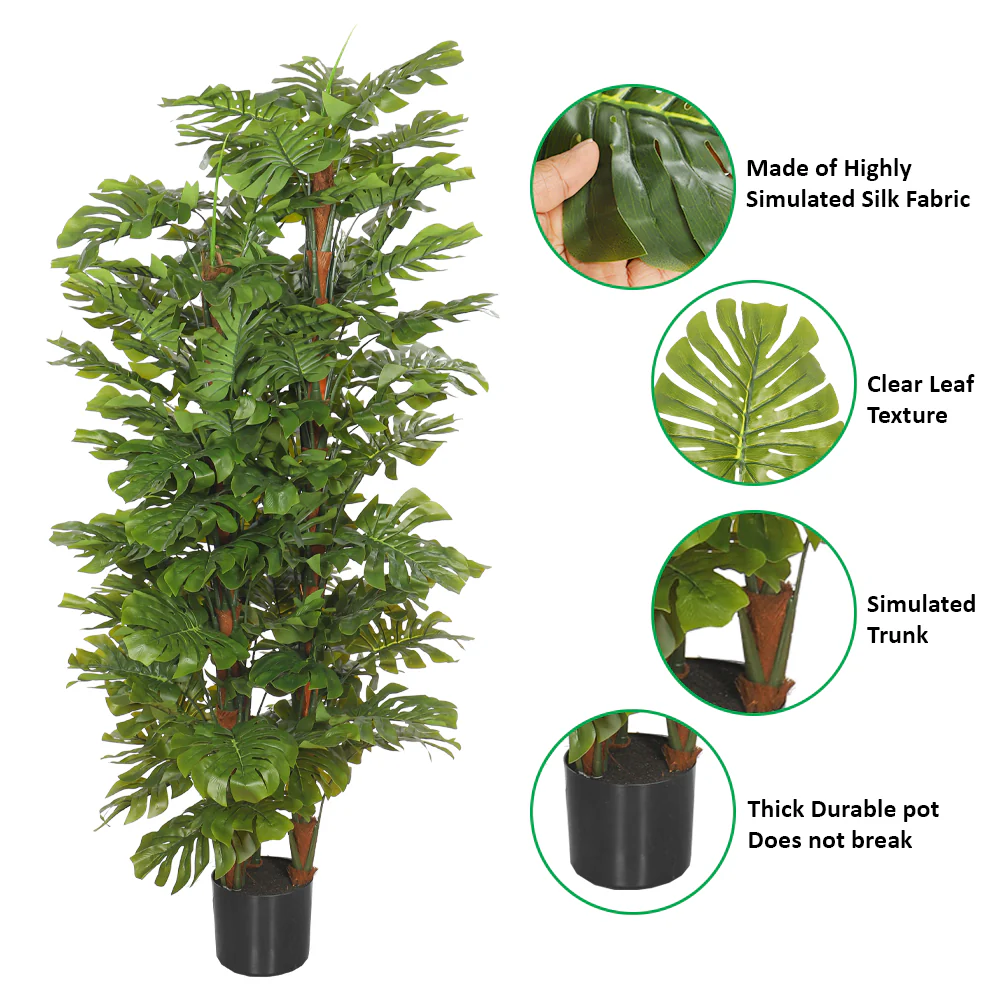 Nearly Natural Faux Monstera Plant(with black nursery pot) - Image 11