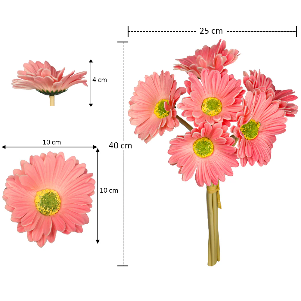Nearly Natural Gerbera Flower Single Bunch(without glass vase) - Image 5