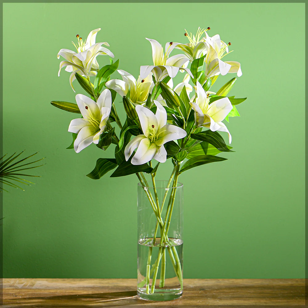 Nearly Natural Lily Flowers Small Single Stem (without vase) - Image 7