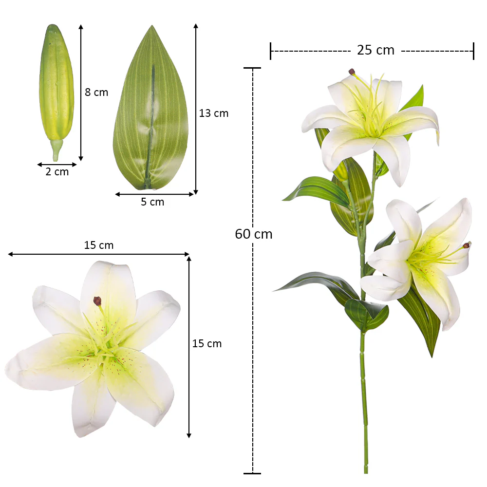 Nearly Natural Lily Flowers Small Single Stem (without vase) - Image 8