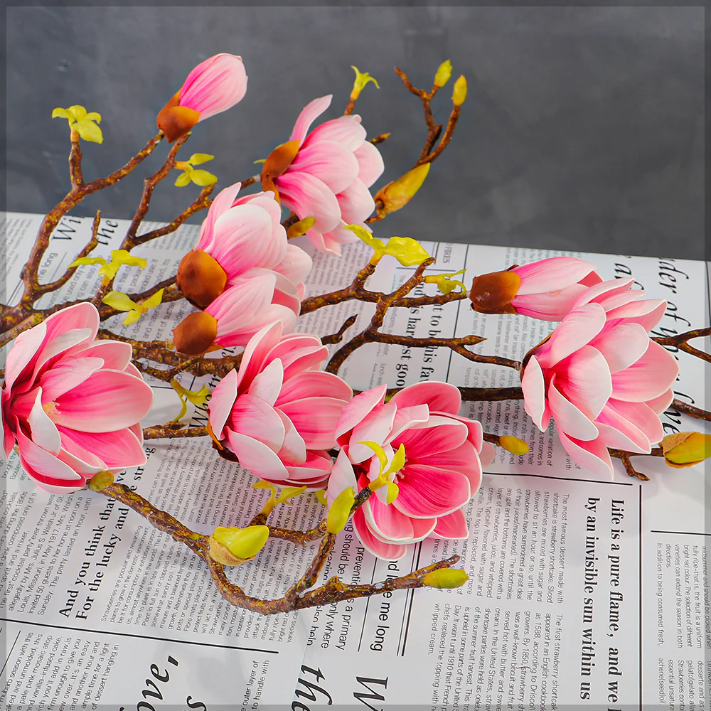 Single Stem Nearly Natural Magnolia Flowers (without vase) - Image 14