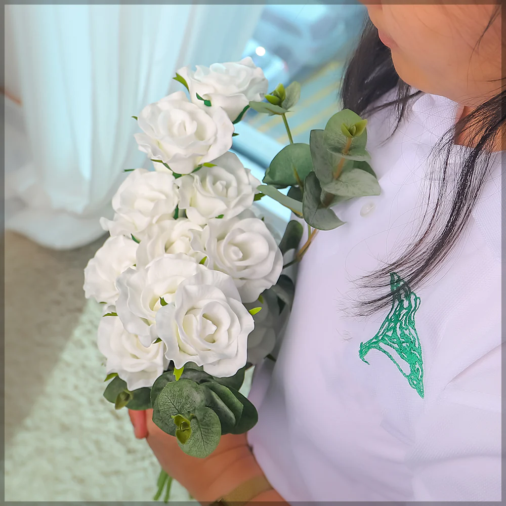 Nearly Natural Real Touch Roses Single Bunch (without vase) - Image 5