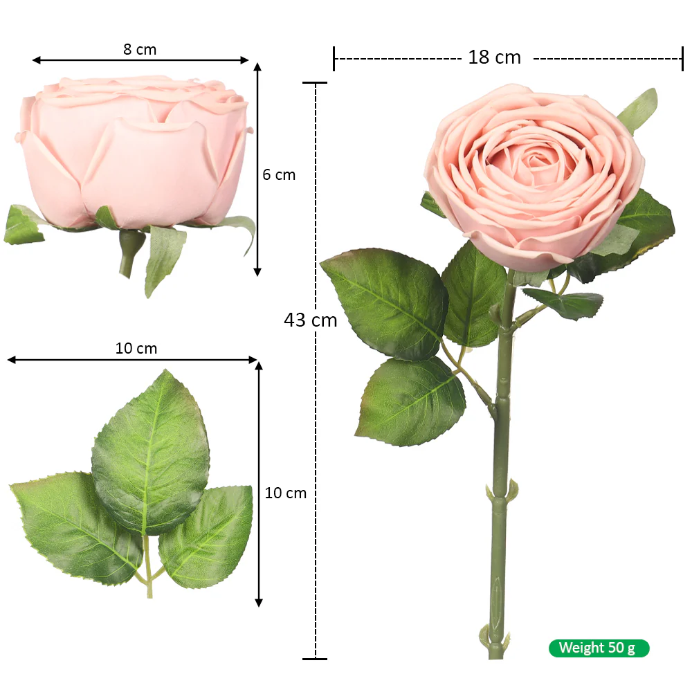 Nearly Natural Single Stem Artificial Rose (without vase) - Image 8