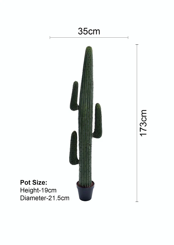 Nearly Natural Tall Artificial Cactus Plant With Plastic Pot - Image 7