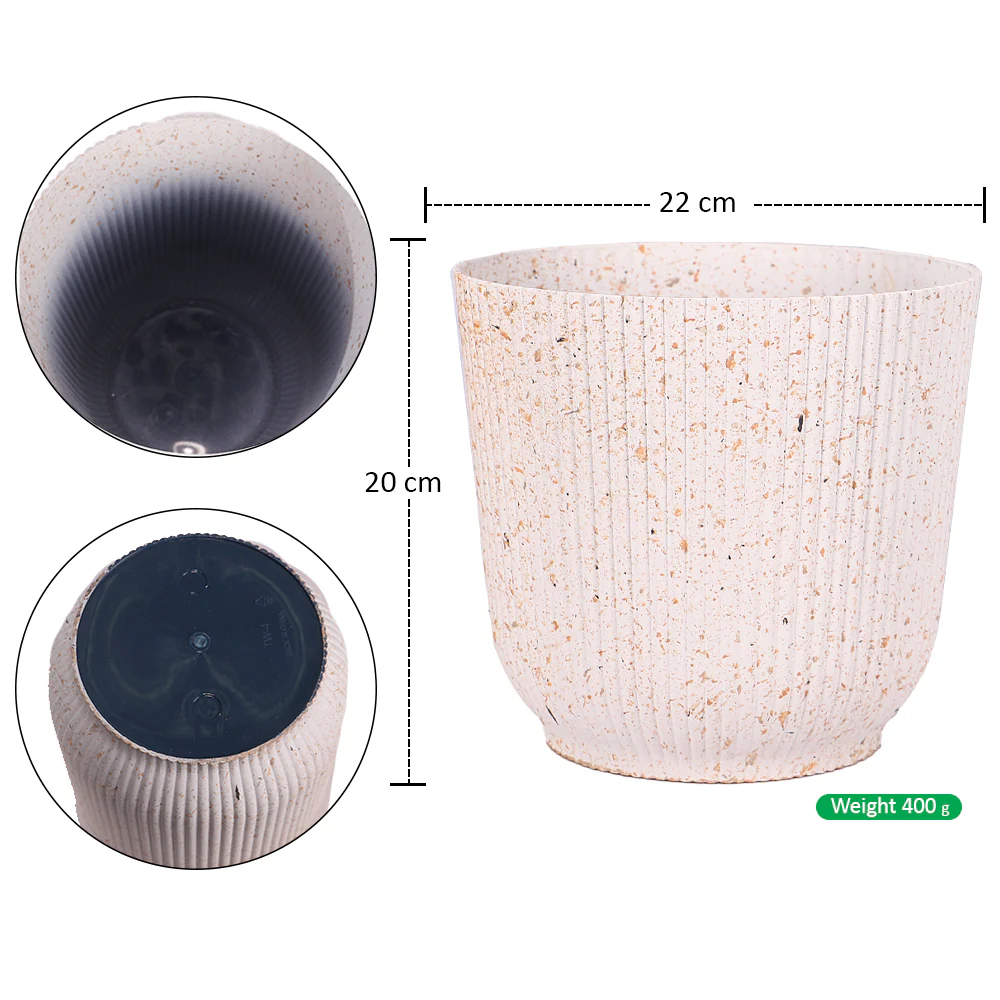 New White Modern Rib Design Plastic Pot - Image 11