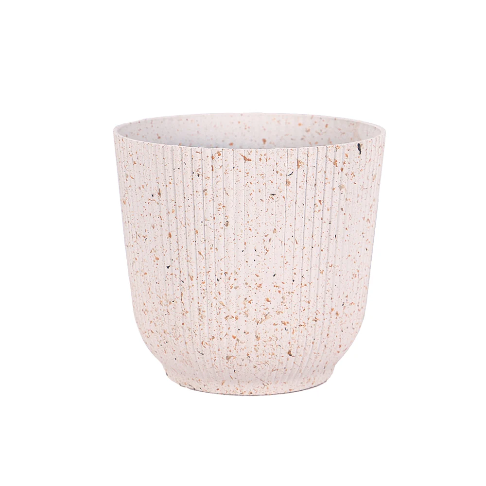 New White Modern Rib Design Plastic Pot - Image 4