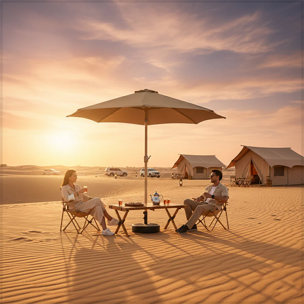 Outdoor Garden Umbrella with Base - Image 9