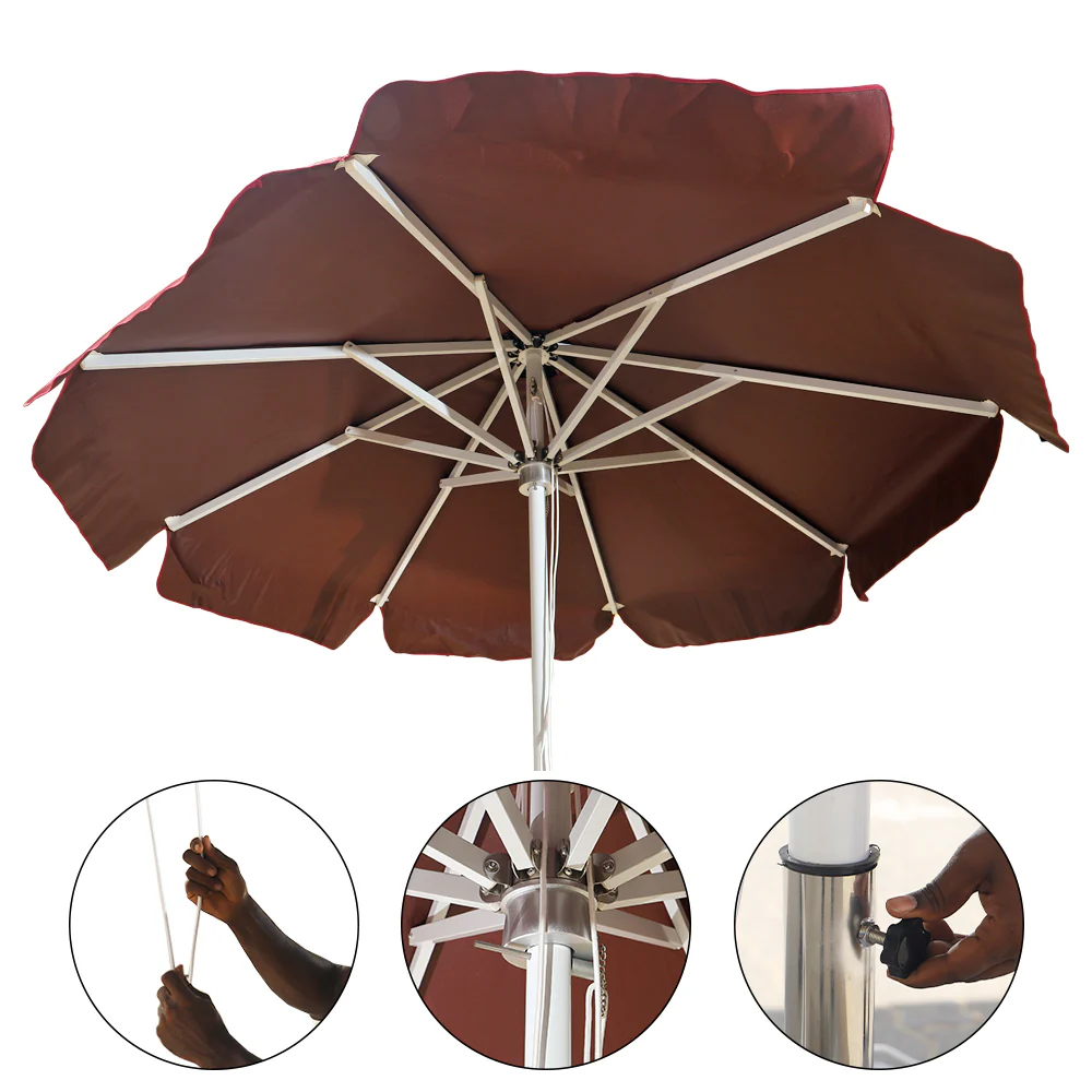 Outdoor Patio Umbrella with Base with Assembly - Image 4