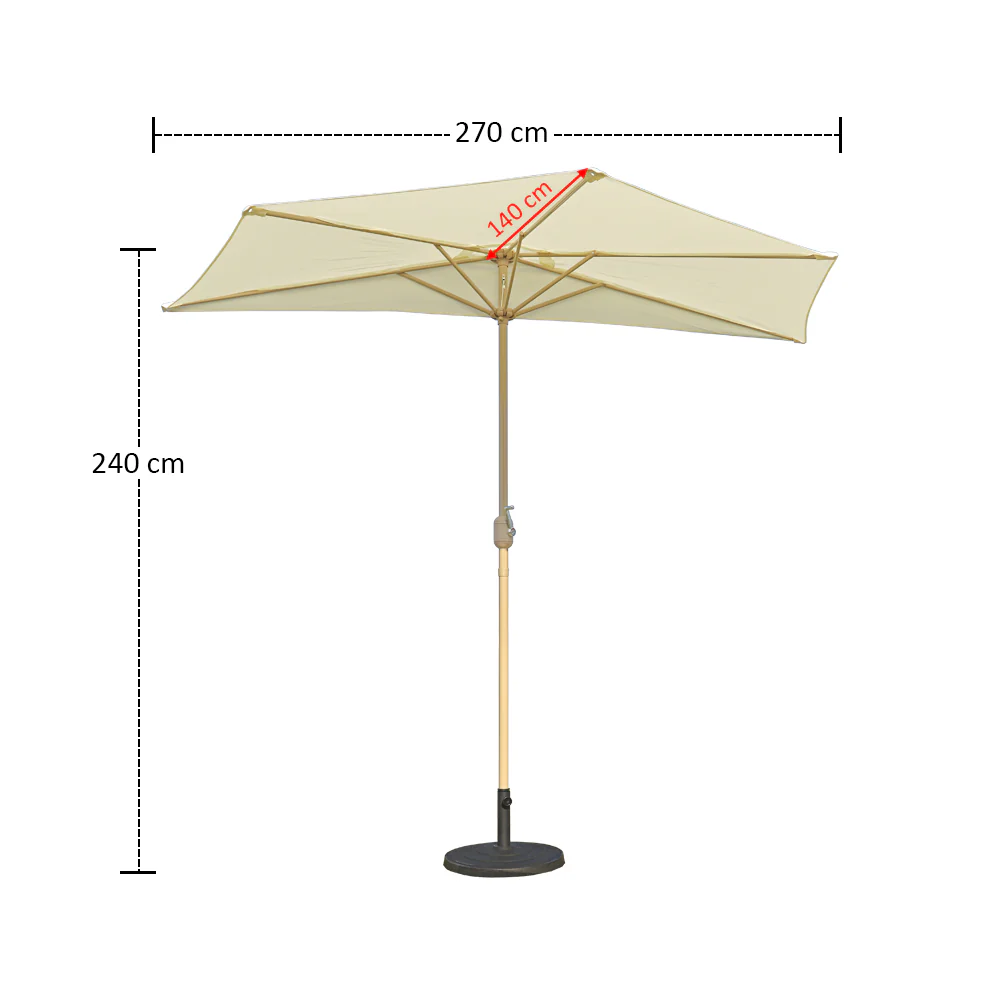 Outdoor Wall Half Umbrella with Base(Umbrella with base Only) - Image 4
