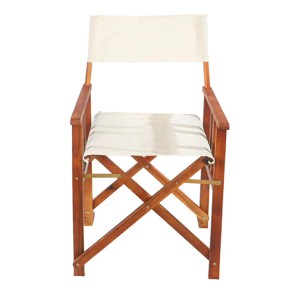 Outdoor Wood Fabric Folding Chair - Image 4